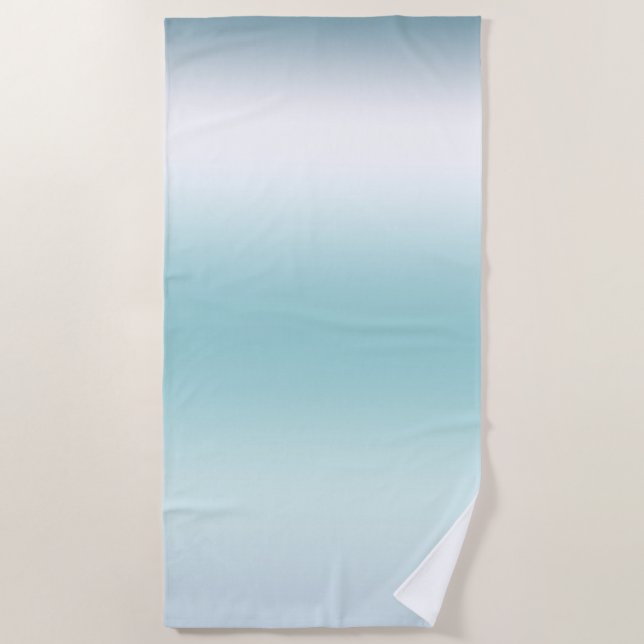 Toalha De Praia Beach Aqua Blue Ombre (Frente)