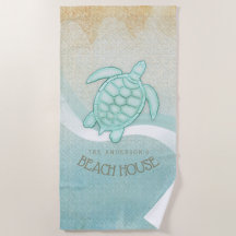 Beach House NMaritime Turtle Aqua Blue ID623