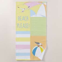 Toalha De Praia Beach Scene Animated Beach Towel