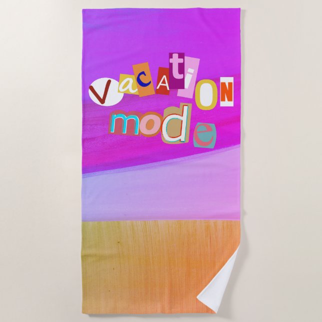 Toalha De Praia Beach Style Retro Vacay Mode  (Frente)
