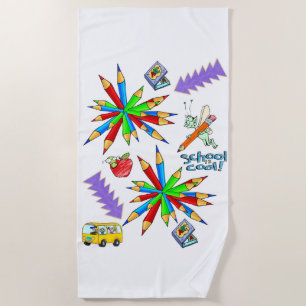 Toalha De Praia Beach Towel Back to School é Legal
