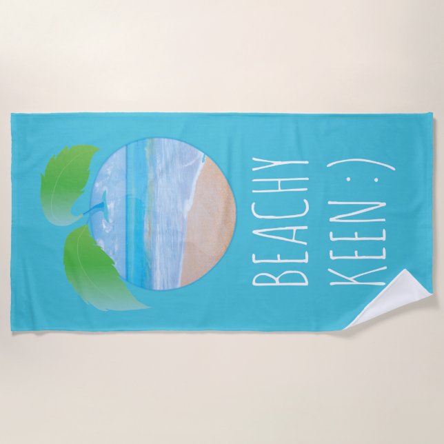 Toalha De Praia Beach Towel "Beachy Keen/Beach" (Frente)