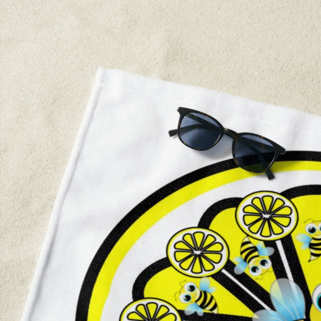 Toalha De Praia Beach Towel Bumblebee Lemon Summer (In Situ)