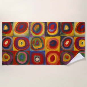Toalha De Praia Beach Towel com quadrados e círculos de Kandinsky