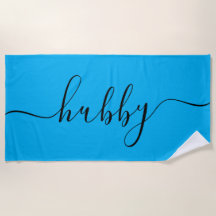 Beach Towel - Hubby Light Blue
