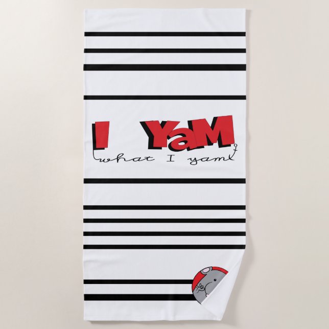 Toalha De Praia Beach Towel "I Yam What I Yam" (Frente)