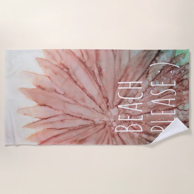 Toalha De Praia Beach Towel "Pinkish/Beach Please" (Frente)