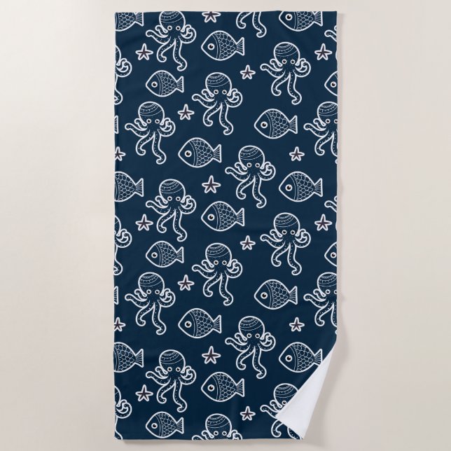 Toalha De Praia Beach Towel — Sea Life (Frente)