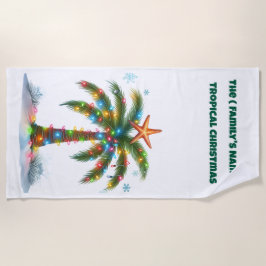 Toalha De Praia Beach Towel-Tropical Christmas Beach Towel