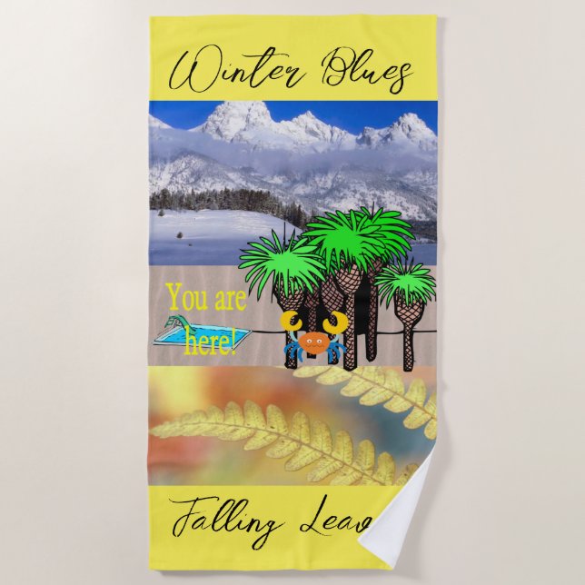 Toalha De Praia Beach Towel Winter Fall Você está aqui! (Frente)