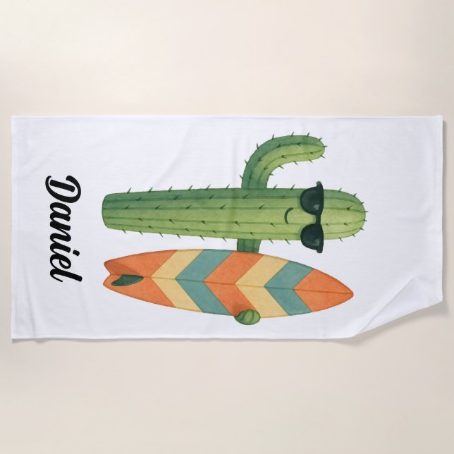 Toalha De Praia Beach Vibes Cactus Beach Towel (Frente)