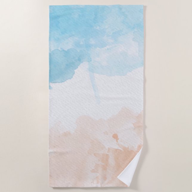 Toalha De Praia Beach Watercolor (Frente)