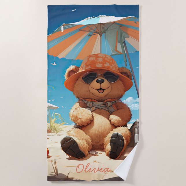 Toalha De Praia Bear Towels para diversão na praia e na Piscina (Frente)