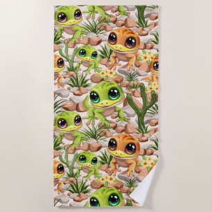 Toalha De Praia Bebê Geckos Personagens de desenho animados