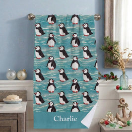 Toalha De Praia Bebê Pinguim Crianças Costeiras