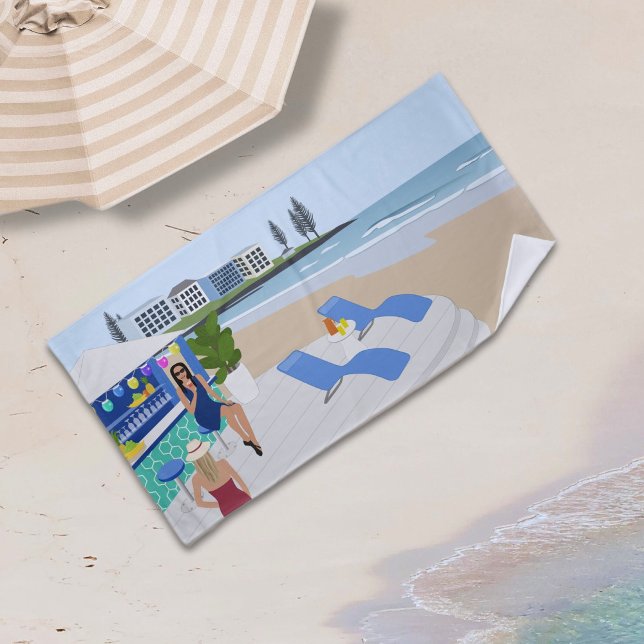 Toalha De Praia Bebidas no Bar de Praia (Criador carregado)