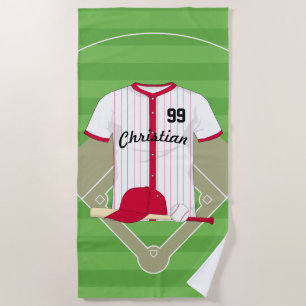 Toalha De Praia Beisebol Personalizado Bonito