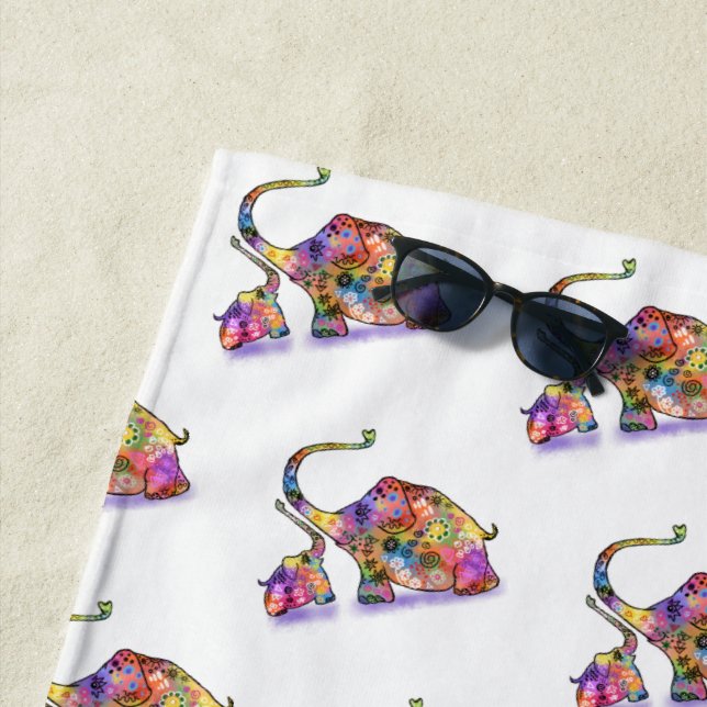 Toalha De Praia Bela Bebê e Mamãe Elefantes Praia Toalha (In Situ)