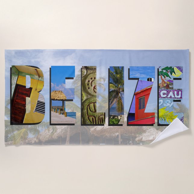 Toalha De Praia Belize Tropical Beach Blue Ocean FoViagem (Frente)