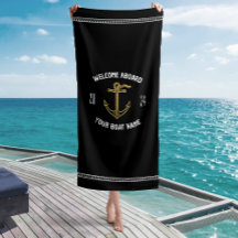 Bem-vindo a bordo Nome do Barco Personalizado Pret