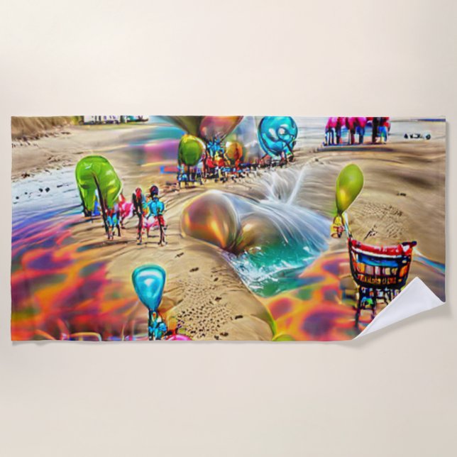 Toalha De Praia Bem-vindo a Home Beach Balloons Sand Beach Towel (Frente)