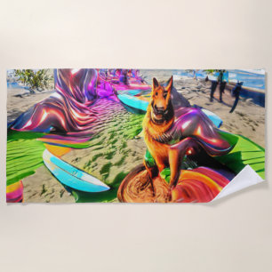 Toalha De Praia Bem-vindo ao Cão do German shepherd da Família Hom