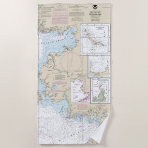 Toalha De Praia Bering Sea East Part Alaska - Gráfico Náutico