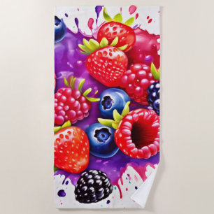 Toalha De Praia Berry Splash Mix Art