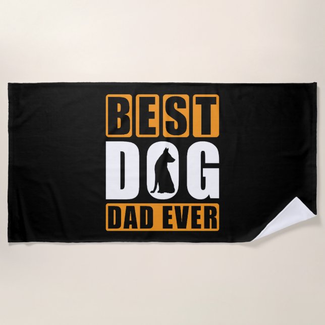 Toalha De Praia Best Dog Dad Ever (Frente)