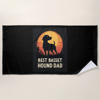 Toalha De Praia Best Dog Father Dad - Vintage Basset Hound T-Shirt