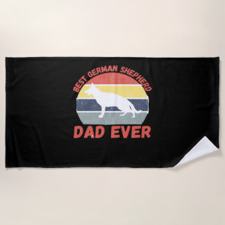 Toalha De Praia Best German Shepherd dad ever quote Funny Shepherd