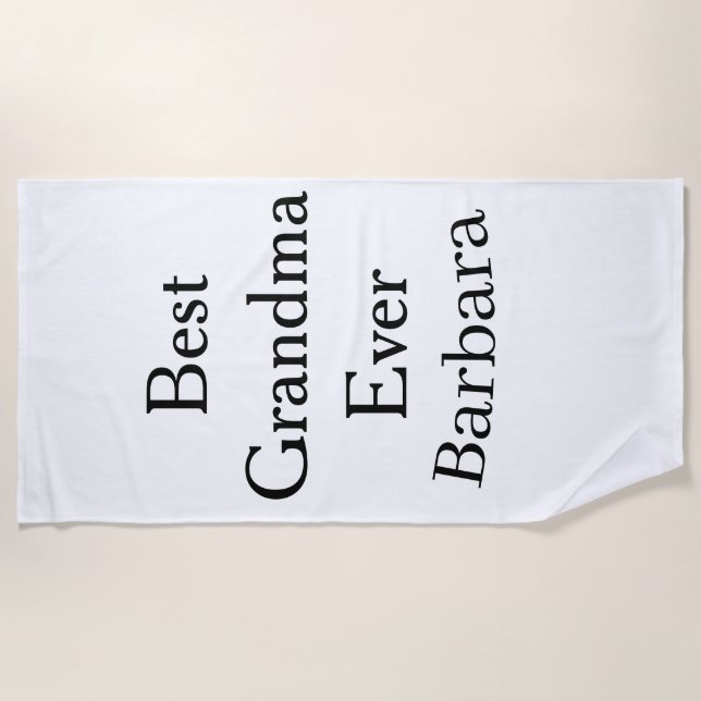 Toalha De Praia Best Grandma ever name date simple mothers day min (Frente)