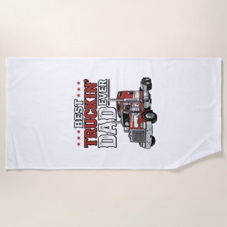 Toalha De Praia Best Truckin Dad Ever Vintage Truck Shirt Design_1