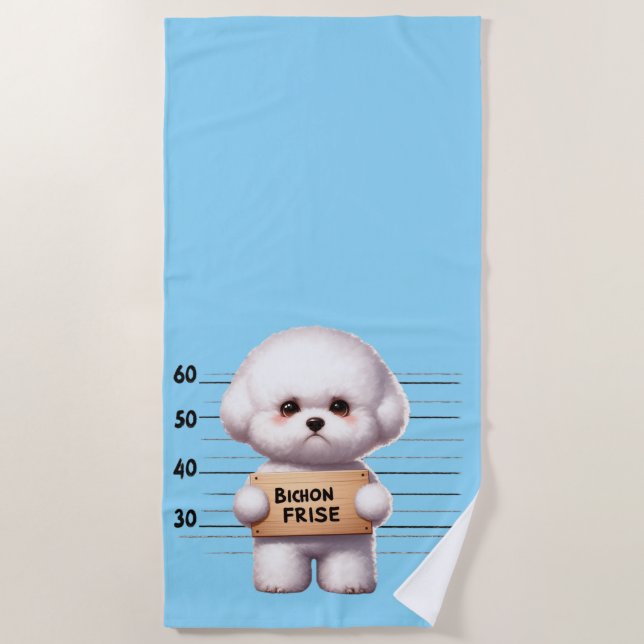 Toalha De Praia Bichon Frise Travesso (Frente)