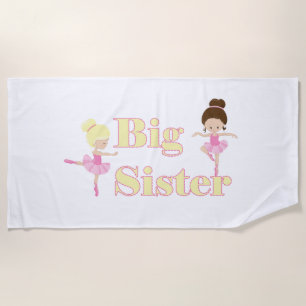 Toalha De Praia Big Sister Ballerina Sibling