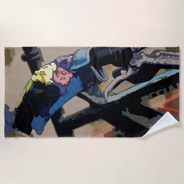 Toalha De Praia Bike Gear - Luva De Bike-Mountain (Frente)