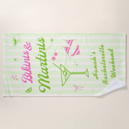 Toalha De Praia Bikinis Desenhados à Mão & Martinis Festa de Despe