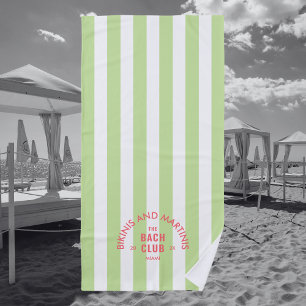 Toalha De Praia Bikinis E Martinis O Clube Bach Faixa Verde