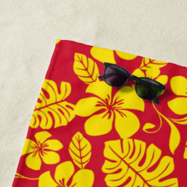 TOALHA DE PRAIA BIQUÍNI ROSA (VERMELHO/DOURADO)