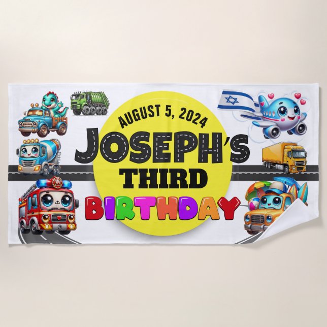 Toalha De Praia Birthday Beach Towel (Frente)