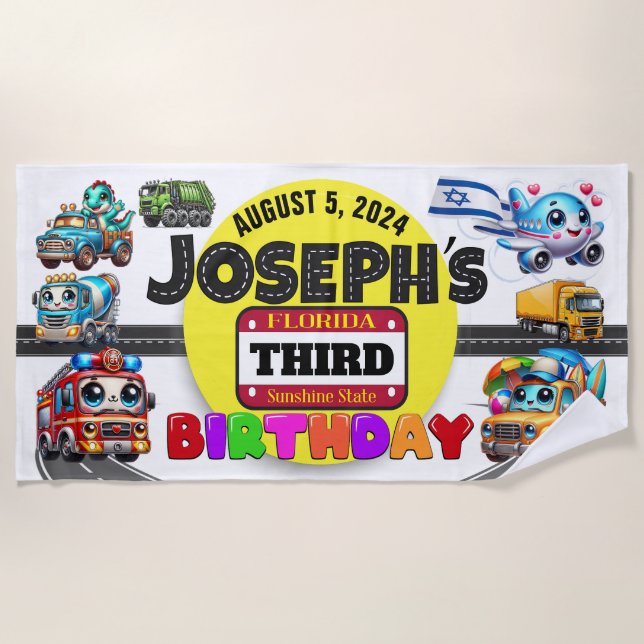 Toalha De Praia Birthday Beach Towel (Frente)