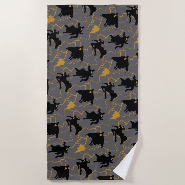 Toalha De Praia Black Adam Lightning Silhouette Pattern (Frente)