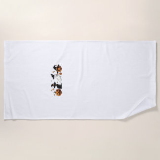 Toalha De Praia Black Cat Halloween Pumpkin Boo Ghost Witch Spooky
