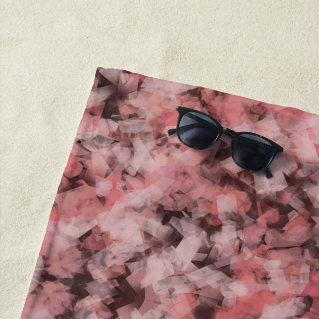 Toalha De Praia Black Gray Pink White Modern Geometric Abstract (In Situ)