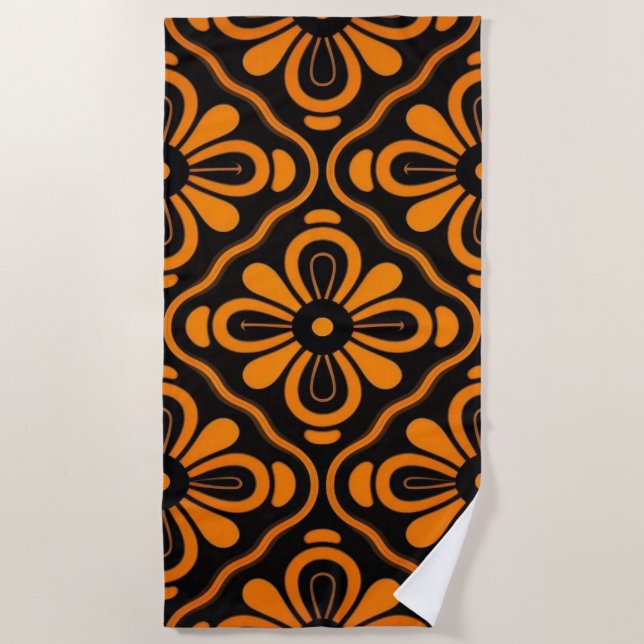 Toalha De Praia Black Orange magmagia, Beach Towel (Frente)