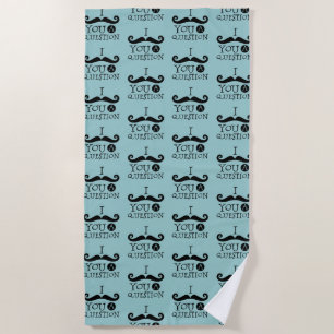 Toalha De Praia Black Robin Egg Blue Mustache Humor