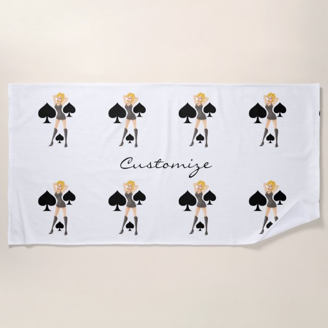 Toalha De Praia Black Spades Blona Queen Thunder_Cove  (Frente)