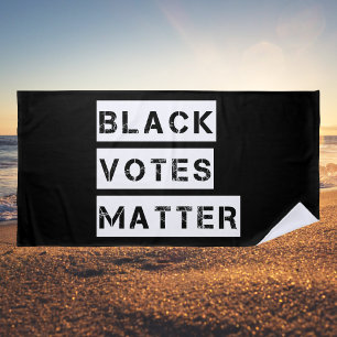 Toalha De Praia Black Votes Matter Stencil Custom Colors