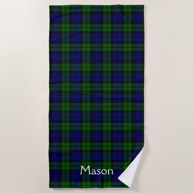 Toalha De Praia Black Watch Tartan Xadrez Beach Towel (Frente)