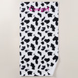 Toalha De Praia Black White Cow Print Cowgirl<br><div class="desc">Black White Cow Print Cowgirl</div>